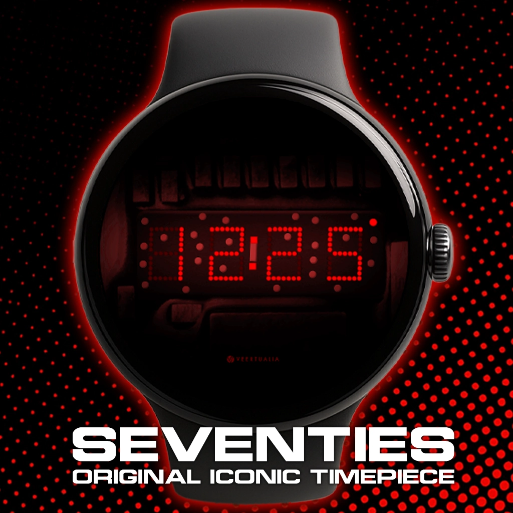 Seventies Vintage LED Watch Face for Wear OS