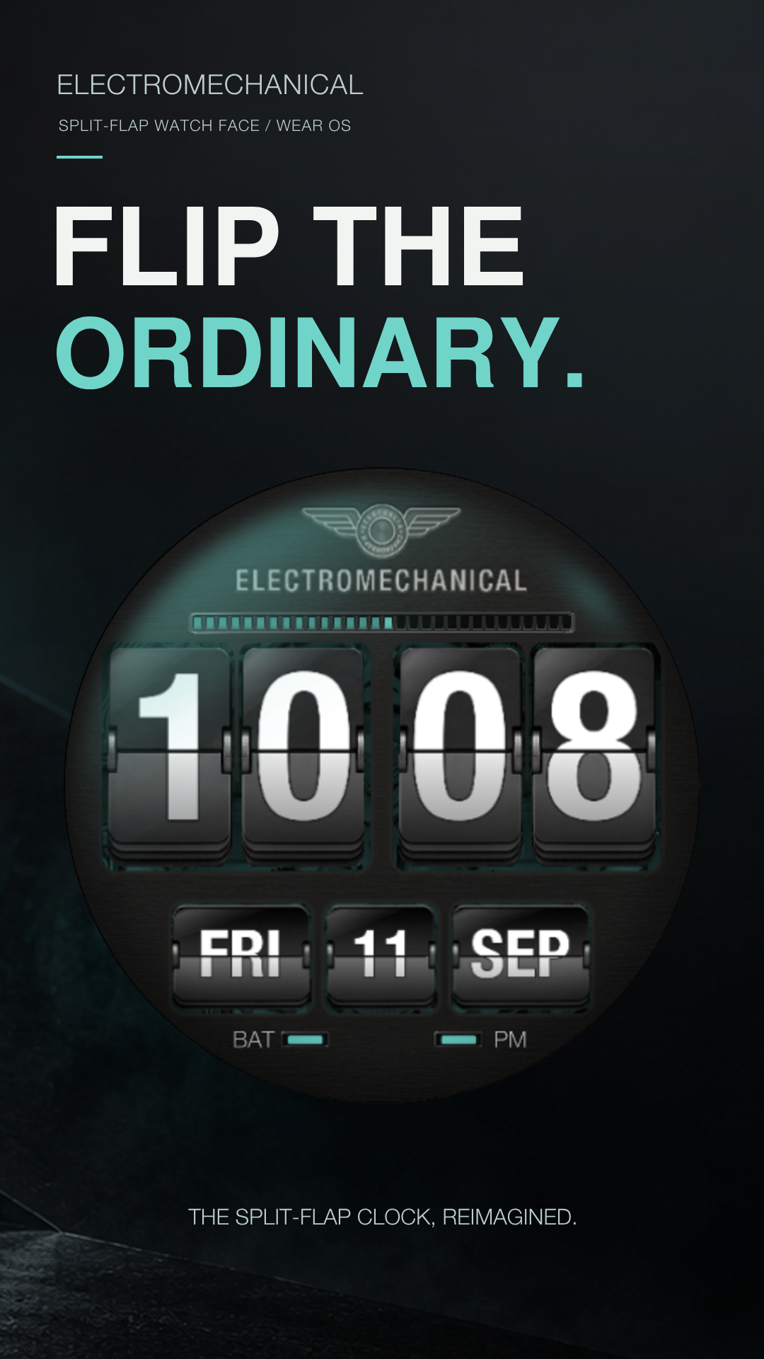 Electromechanical – Retro Flip Clock Watch Face for Wear OS