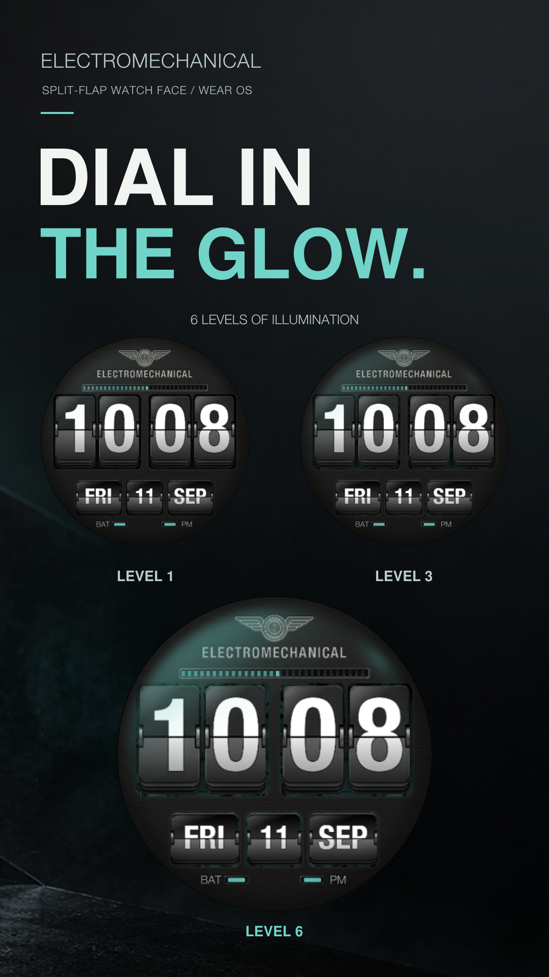 Electromechanical – Retro Flip Clock Watch Face for Wear OS