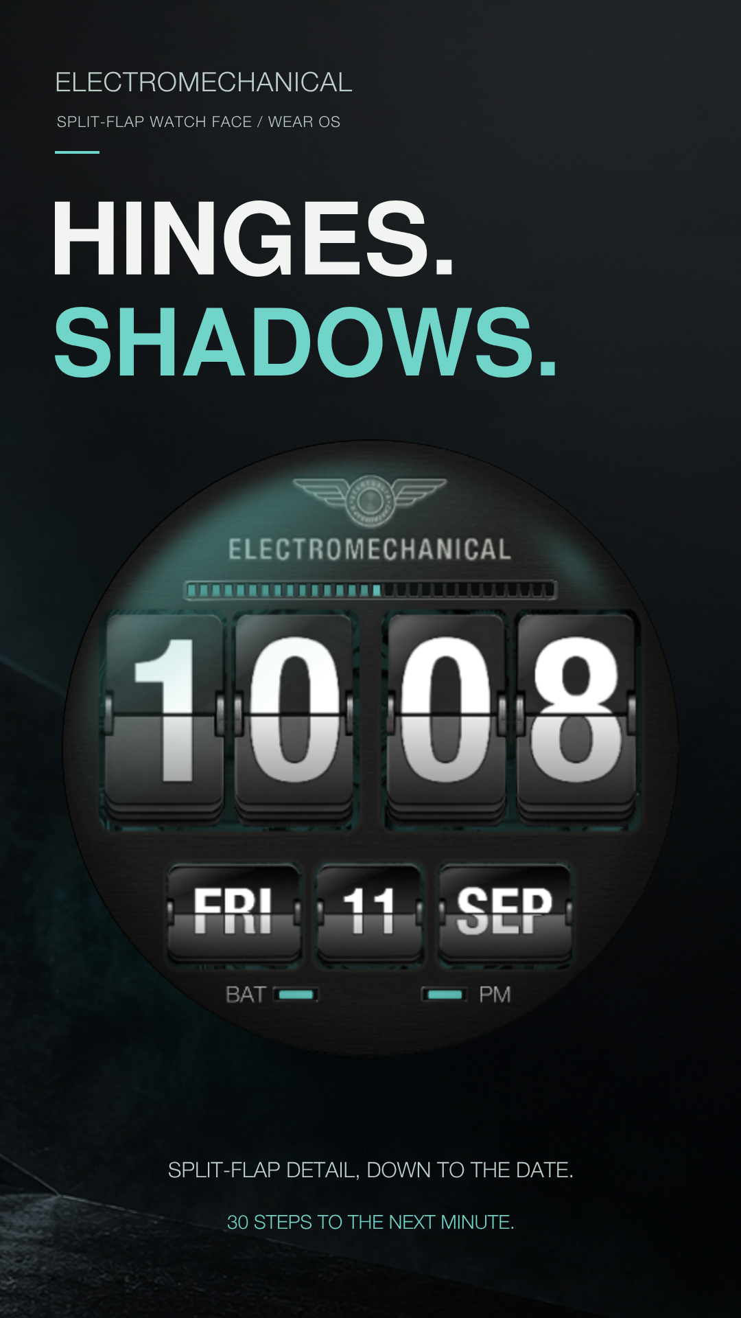 Electromechanical – Retro Flip Clock Watch Face for Wear OS
