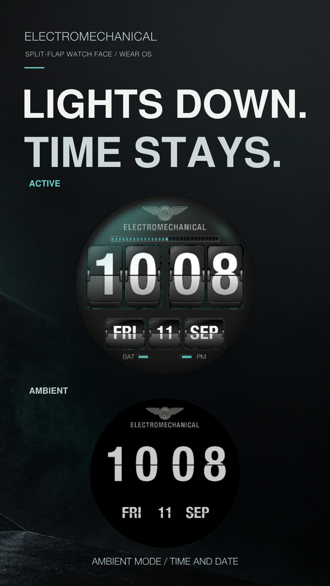 Electromechanical – Retro Flip Clock Watch Face for Wear OS