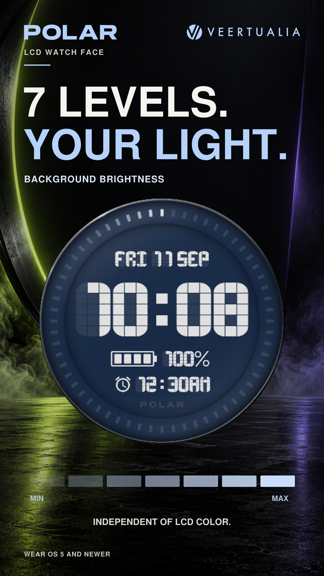 POLAR Retro LCD Watch Face for Wear OS