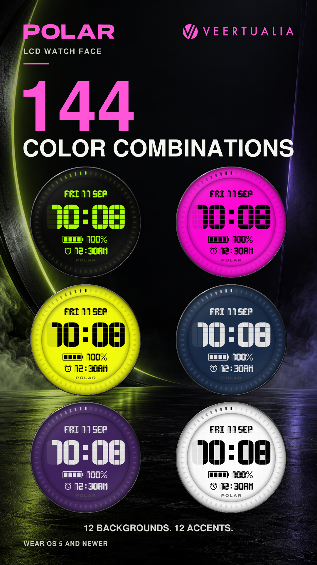 POLAR Retro LCD Watch Face for Wear OS
